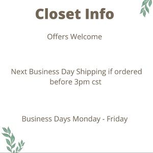 Closet Information Sign